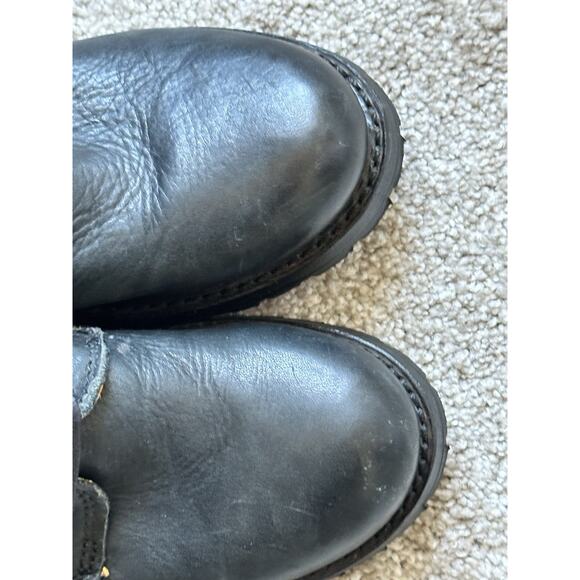 Frye Sabrina leather lace up 2" block heel ankle calf boots lug combat $438 - Picture 10 of 13